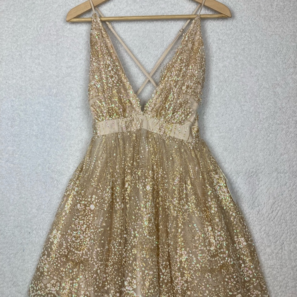 Homecoming, Cocktail Party Formal Dress Sz M 7/8 Gold